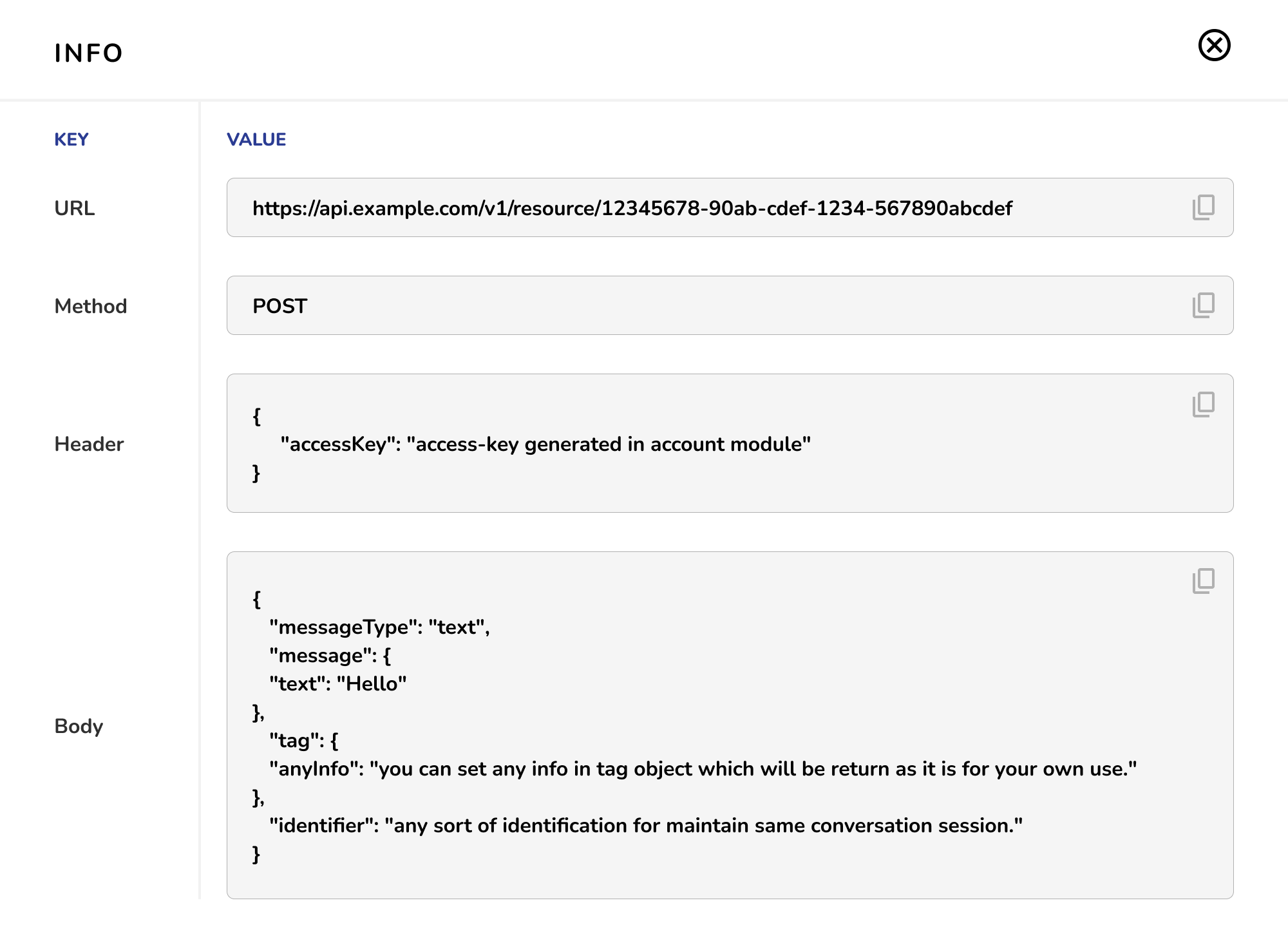 Webhook Provider - Info Popup